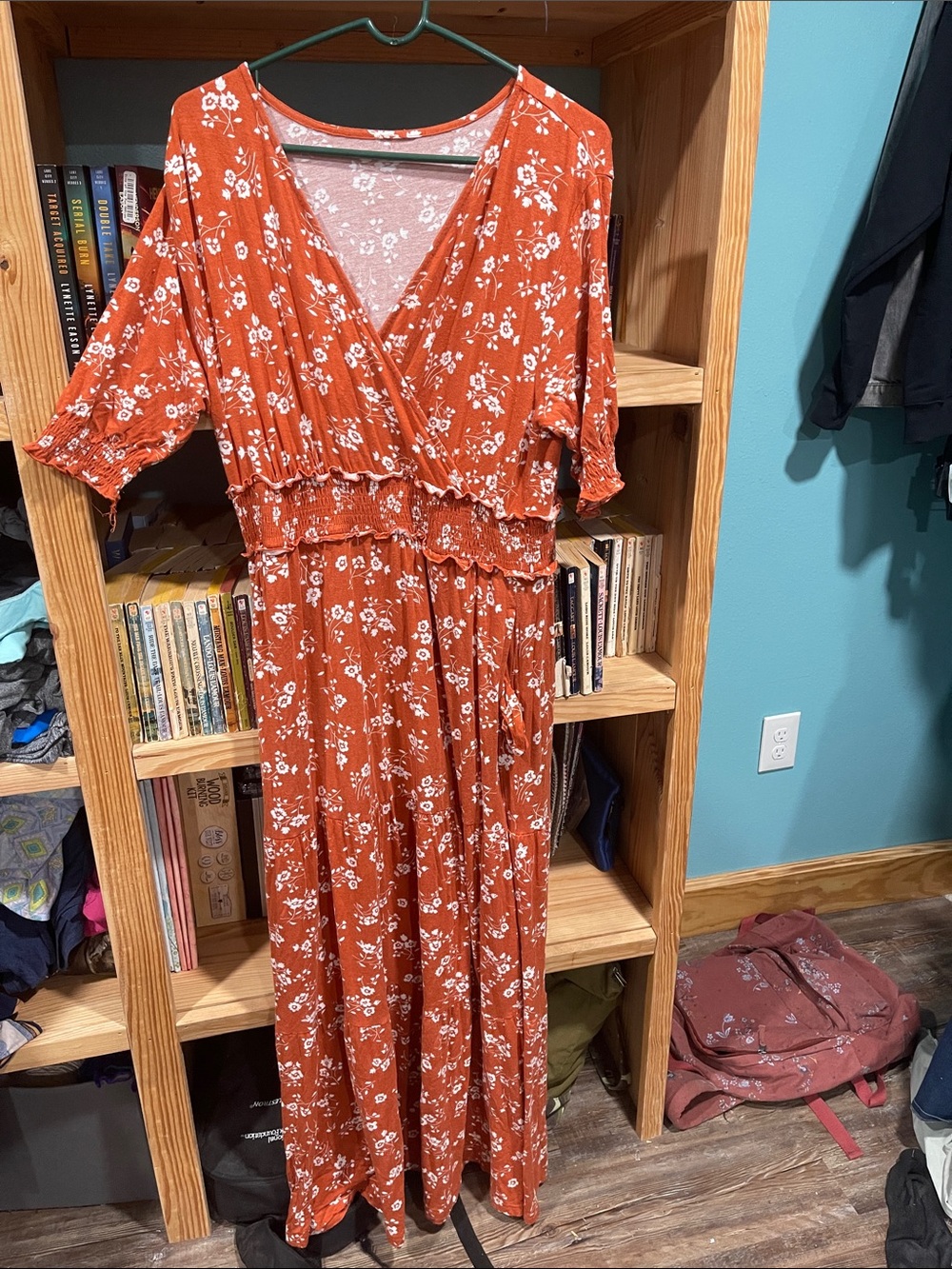 Floral Rust Maxi Dress Size 2X